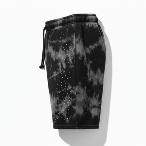Men's <b>Tie</b> Dye 100% <b>Polyester</b> Front Logo Digital Printing Canvas Shorts Mid Waist Drawstring Casual Breathable - Product Image 4