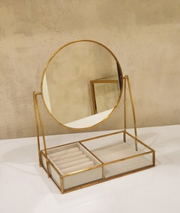 M.F. Espejo de Pared Decorativo Art Deco con Marco de Latón, Diseño Circular Irregular, Hecho a Mano, 4mm, EXPORTACIONES INTERNACIONALES - Product Image 6