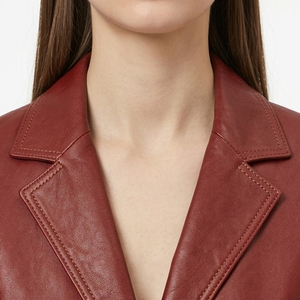 Vintage Oversized Unisex <b>Leather</b> <b>Blazer</b> PU <b>Leather</b> <b>Blazer</b> <b>Jacket</b> Genuine <b>Leather</b> <b>Blazer</b> Wholesale Manufacturer - Product Image 4
