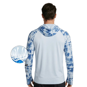 Custom Pattern Sublimated Waterproof UPF 50+ Men's Fishing Hoodie Jersey <b>Face</b> Mask Spandex/Polyester Thumbhole Sleeves Jersey - Product Image 2