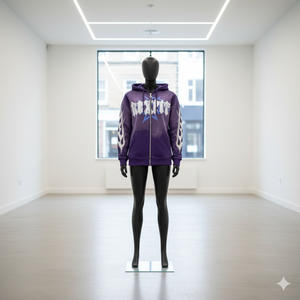 Printed Premium Quality Zipper Blue Hoodie <b>Rhinestone</b> Zip up <b>Jacket</b> Acid Wash Vintage Washed Men Fleece Streetwear Hoodie - Product Image 5