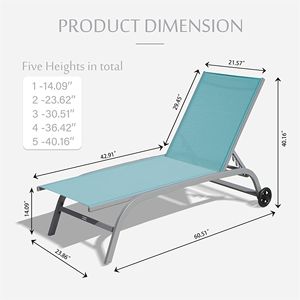 Set di 2 Lettini Prendisole Regolabili da Esterno con Ruote a 5 Posizioni per Piscina e Uso Esterno - Product Image 2