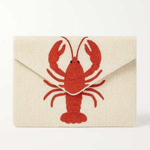 Pochette en lin perlé motif canne à sucre et agneau, style élégant pour femme, idéale pour les fêtes de Noël, fermeture à rabat, imperméable, faite à la main - Product Image 6
