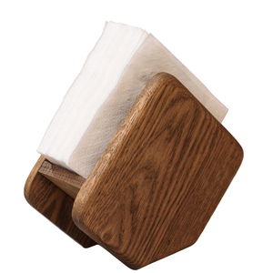 Support à serviettes en bois naturel au design tendance, boîte à mouchoirs personnalisée pour hôtel, cuisine, salon et autres - Matériau en bois - Product Image 5