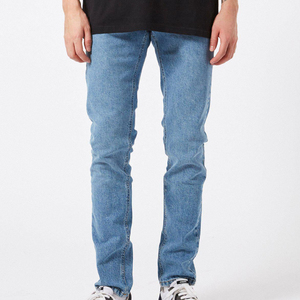 Jeans de mezclilla para hombre, los más vendidos, de corte recto, lavado a la piedra, transpirables, lisos, de punto, de cintura media, lavado medio, estilo casual - Product Image 6