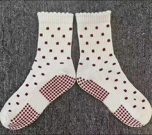 Custom Logo <b>Grip</b> <b>Socks</b> Factory Leopard Strawberry Polka Dot Cute Anti Slip Yoga Pilates 100% Cotton Eco-Friendly ODM Vietnam - Product Image 6