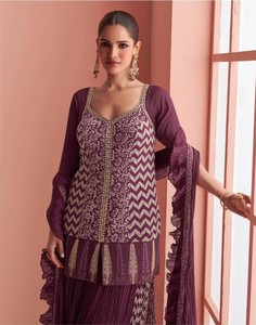 Chinon Free Size Modern Salwar Kameez Stitched Suit with Heavy Embroidery Work for Diwali Wedding & Prom - Product Image 6