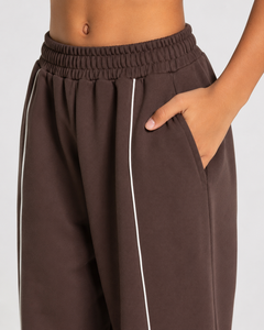 Pantalon de jogging décontracté surdimensionné pour garçon, personnalisé, avec ligne contrastante, en molleton premium, pour enfant, modèle OEM - Product Image 3