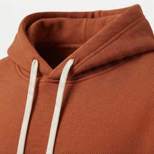 Ensemble de survêtement unisexe marron à capuche, couleur unie, en coton, sweat-shirt et pantalon décontractés, longueur intégrale, avec cordon de serrage, pour l'automne - Product Image 4