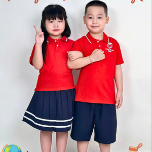 Camiseta Polo Escolar FMF para Niños, Unisex, Roja, de Poliéster y Elastano, Tejido de Punto 50D - Product Image 1
