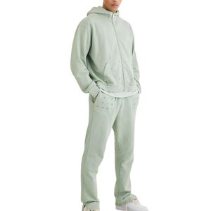 Conjunto Deportivo Personalizado para Hombre, Sudadera con Capucha y Pantalones Deportivos, Estilo Vintage Lavado, Ropa Deportiva Informal, Dos Piezas - Product Image 1
