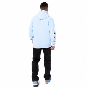 Sweat-shirt unisexe bleu clair à col rond, coupe classique, 100 % polyester, molleton bouclette, décontracté, uni, avec poche, anti-rétrécissement, pour l'automne - Product Image 4