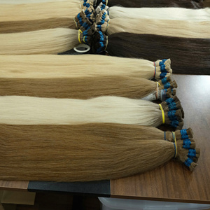Extensions de cheveux humains blonds vierges de haute qualité 100 % naturels, couleurs personnalisées, extensions en vrac, décoloration russe - Product Image 6