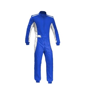 Traje de Carreras de Poliéster para Hombre, Manga Larga, Bloques de Color Azul y Blanco, Secado Rápido, Impermeable, Transpirable, para Motociclismo y Automovilismo - Product Image 1