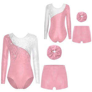 ชุดเต้นรำบอลรูมสำหรับเด็กผู้หญิงอายุ 6-16 ปี ชุดยิมนาสติก ชุดสเก็ตลีลา ชุดเลโอตาร์ดสีเมทัลลิกพร้อมกางเกงขาสั้น สำหรับการแข่งขันและการแสดงบนเวที - Product Image 4