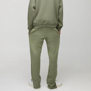 Pantalon de survêtement évasé décontracté pour homme, personnalisé, de haute qualité, léger, délavé, patchwork, avec taille élastique et coupe empilée - Product Image 3