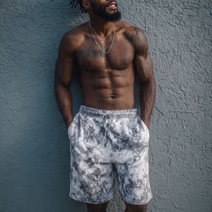 Pantalones Cortos Deportivos Sublimados para Hombre, Cintura Alta con Cordón Ajustable, Ropa de Gimnasio, 100% Poliéster, Secado Rápido - Product Image 3