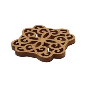 Al por mayor Salvamanteles de madera tallada a mano con diseño elegante y corte láser, resistente al calor, protector para mesa de cocina y comedor - Product Image 1