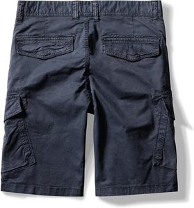 Shorts cargo pour hommes, couleur unie, 100% polyester, respirant, en velours côtelé lavé, taille mi-haute, fermeture éclair, style décontracté, longueur Bermuda - Product Image 2