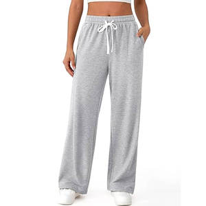 Pantalon de détente pour femme, pantalon de survêtement décontracté à jambes larges, pantalon de sport ample avec poches, mode automne confortable - Product Image 2