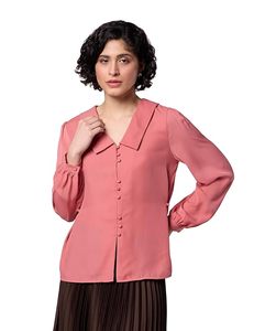 Haut à col en polyester pour femme, coupe classique, qualité supérieure - Product Image 3