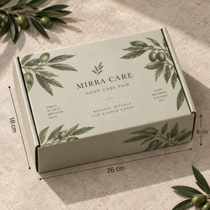 กล่องบรรจุภัณฑ์ไปรษณีย์ลูกฟูกพิมพ์ลายคู่สำหรับผลิตภัณฑ์ดูแลมือ MIRRA แบบกำหนดเอง - Product Image 5
