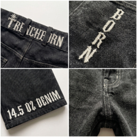 Pantalones Vaqueros Acampanados con Bordado, Bolsillos Traseros con Cinturón, Estilo Vintage, Ropa Urbana de Invierno, Tela de Alta Densidad, Prelavada y Preencogida