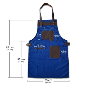 Tablier de barman professionnel en toile durable avec logo personnalisé imprimé, broderie, sangle en cuir et attache de taille réglable - Product Image 4