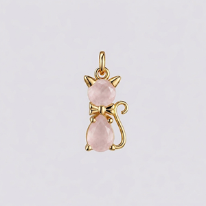Crystal Quartz Cat <b>Pendant</b> Silver Plated Cute Cat Charm with Faceted Clear Crystal Stone Animal Jewelry Necklace Charm Gift for - Product Image 4