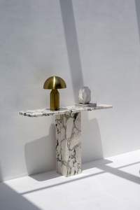 Mesa Consola Moderna de Superficie Sólida de Mármol Resistente al Agua con Acabado Pulido y Borde Cuadrado para Uso en Interiores - Product Image 3