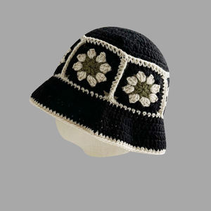 Handmade Women's Outdoor Floral Crochet Bucket Hat Knitted Pattern <b>Sunscreen</b> Folded Casual Beach Travel Fishing Cycling Sports - Product Image 3