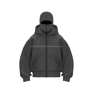 เสื้อฮู้ดซิป Y2K ทรงโอเวอร์ไซส์ สองชั้น แบบคลุมหน้า ซิปหน้า สไตล์สตรีทแวร์ ล้างสีทราย สำหรับฤดูหนาว  ขายส่ง - Product Image 3