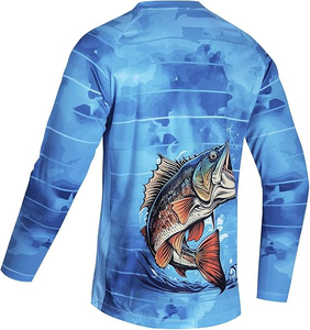 Camiseta de Pesca Personalizada Transpirable con Cuello Redondo para Hombre, Sublimada, de Manga Larga, Protectora, para Caza, Verano 2026 - Product Image 5