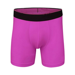 Calzoncillos bóxer transpirables de punto de spandex/poliéster para hombre, ropa interior elástica con abertura frontal. - Product Image 4