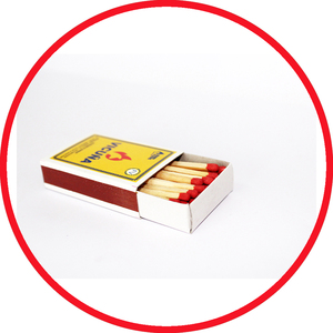 Allumettes de sécurité ménagères avec boîte d'allumettes imprimée, taille 49x35x12mm, allumettes en bois durables pour l'éclairage domestique et la cuisine - Product Image 1