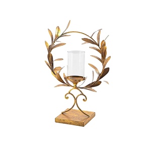 เชิงเทียนโลหะทรงกลมดีไซน์ศิลปะสำหรับตกแต่งสไตล์โมเดิร์น สร้างบรรยากาศสมดุลและอบอุ่น - Product Image 1