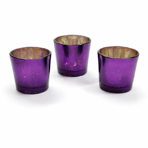 Portavelas de Cristal Morado para Velas de Té |   Portavelas de Estilo Antiguo para Decoración del Hogar |   Centro de Mesa para Bodas y Fiestas - Product Image 1