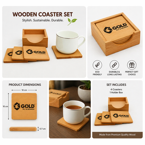 Ensemble de sous-verres en bois personnalisés décoratifs avec impression pour table à manger - Saint-Valentin et Noël - Product Image 3