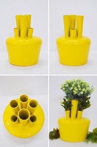 Hot <b>Unique</b> Design Yellow Powder Coating <b>Vase</b> Hot Selling Indian Antique Color Flower <b>Vase</b> Luxuries Style <b>Vase</b> for Luxuries Home - Product Image 3