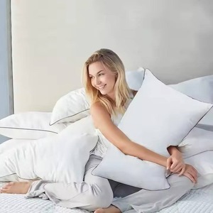Wholesale High Quality Modern Anti-Bacteria Flame Retardant Hypoallergenic Solid Neck <b>Bed</b> <b>Pillows</b> 100% Cotton Filling White - Product Image 4