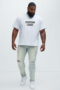 T-shirt blanc pour homme 100% coton, écologique, respirant, coupe ample, streetwear, marque personnalisée - Product Image 2