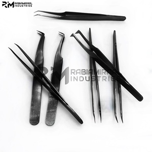 แหนบต่อขนตา RMI Professional Matte Black Plasma สีดำด้าน สแตนเลสสตีล พร้อมโลโก้สั่งทำ ปลายโค้งสำหรับต่อขนตาแบบ Volume และไฟเบอร์ - Product Image 5
