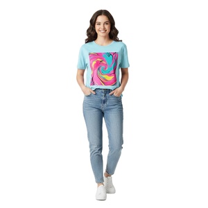 T-shirt pour femmes, tissu doux et lisse, confortable pour un usage quotidien, personnalisation OEM, commandes en gros, distribution mondiale, fournitures mondiales - Product Image 1