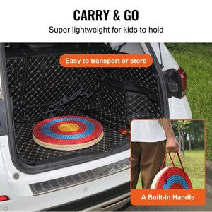 Bersaglio Tradizionale a 3 Strati da 20 Pollici per Allenamento con Frecce in Paglia Solida e Frecce Artigianali - Product Image 4