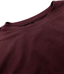 T-shirt court pour homme, rouge, manches courtes, col rond, couleur unie, décontracté, tricoté, coupe ajustée - Product Image 5