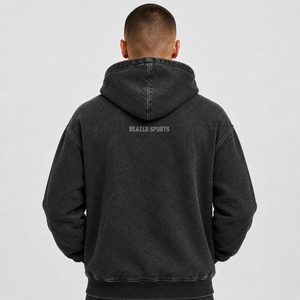 Hoodie Homme Streetwear Hip Hop Personnalisé Style Acid Wash Nouveautés 100% Coton Respirant - Product Image 2