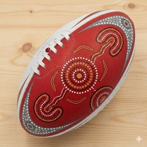 ผู้จัดจำหน่ายสินค้ากีฬา ลูกฟุตบอล AFL ลายชนเผ่าพื้นเมือง คุณภาพสูง ลูกฟุตบอลกีฬาแบบกำหนดเอง ของที่ระลึก ของขวัญ - Product Image 1