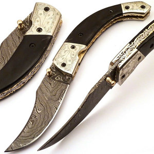Handmade Damascus Steel Folding Knife Premium Patterned Pocket <b>Tool</b> Outdoor <b>Camping</b> Hiking Fishing Travel Utility Knife - Product Image 6