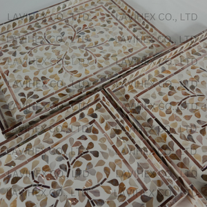 Ramadan Eid Nacre florale rectangulaire plateaux de service luxe style à couper le souffle du Vietnam - Product Image 3