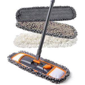 Multifunctional Dust <b>Mop</b> for Hardwood and Marble 55-inch Extendable Handle with 3 Washable Pads for Floor <b>Cleaning</b> - Product Image 1